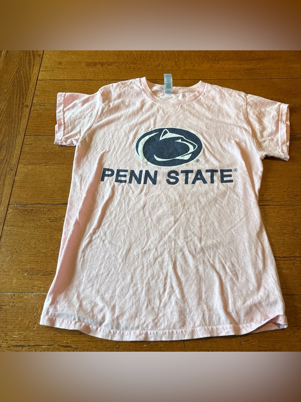 Penn State Light Pink Crewneck Tee with Navy Trim